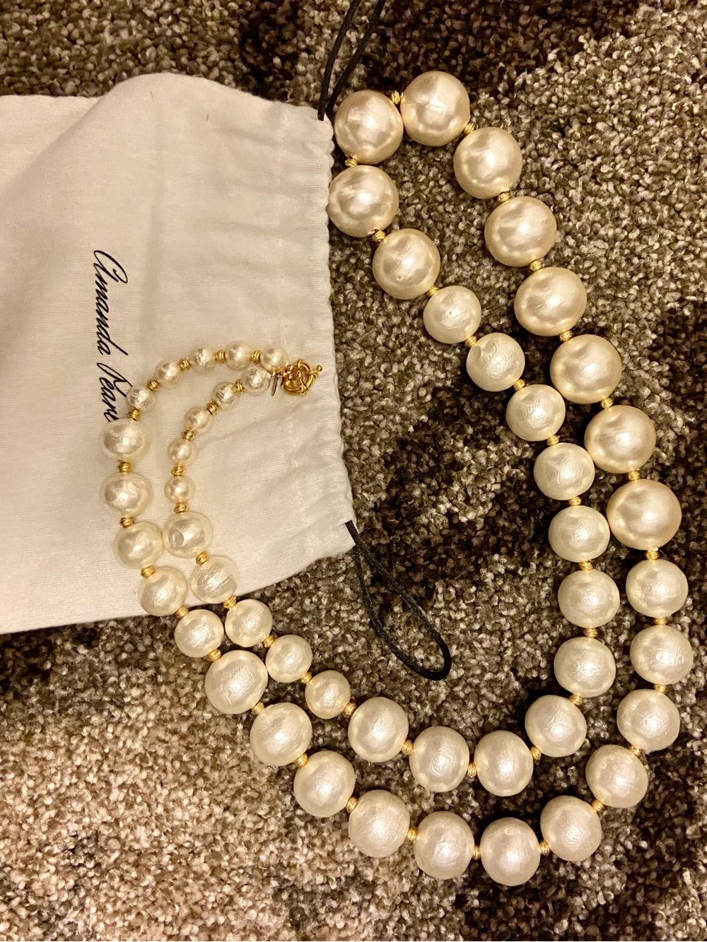 Amanda Pearl Jumbo Gobstopper "pearl" necklace 50” HUGE lightweight